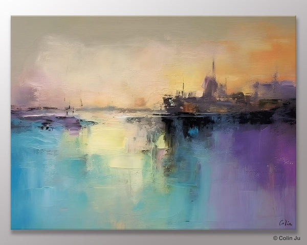 Large Paintings for Bedroom, Oversized Contemporary Wall Art Paintings, Abstract Landscape Painting on Canvas, Extra Large Original Artwork-artworkcanvas
