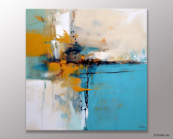 Large Abstract Art for Bedroom, Modern Canvas Paintings, Original Abstract Wall Art, Geometric Modern Acrylic Art, Contemporary Canvas Art-artworkcanvas