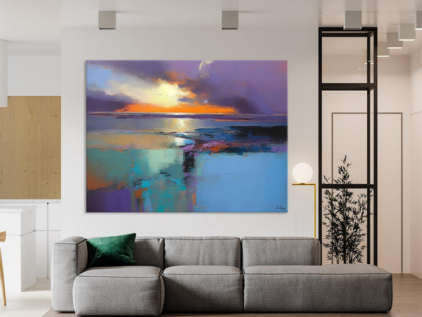 Landscape Canvas Paintings for Living Room, Original Landscape Paintings, Extra Large Modern Wall Art Paintings, Acrylic Painting on Canvas-artworkcanvas