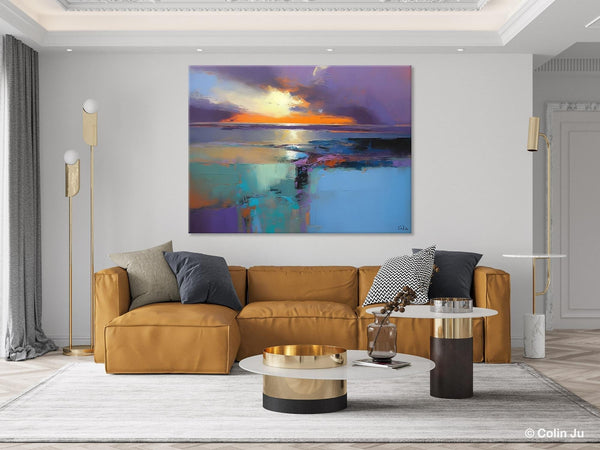 Landscape Canvas Paintings for Living Room, Original Landscape Paintings, Extra Large Modern Wall Art Paintings, Acrylic Painting on Canvas-artworkcanvas