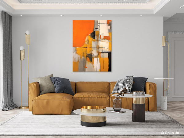 Large Paintings for Bedroom, Yellow Abstract Art Paintings, Large Contemporary Wall Art, Hand Painted Canvas Art, Original Modern Painting-artworkcanvas