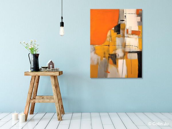 Large Paintings for Bedroom, Yellow Abstract Art Paintings, Large Contemporary Wall Art, Hand Painted Canvas Art, Original Modern Painting-artworkcanvas
