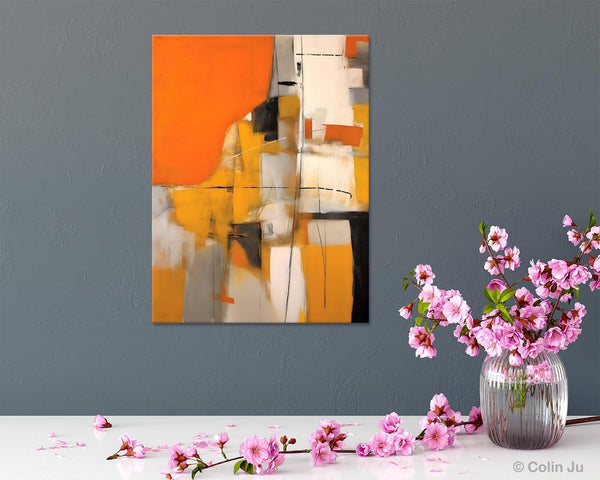 Large Paintings for Bedroom, Yellow Abstract Art Paintings, Large Contemporary Wall Art, Hand Painted Canvas Art, Original Modern Painting-artworkcanvas
