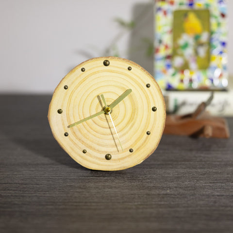 Artisan Designed Pine Wood Table Clock with Magnetic Back Support for Modern Home Decor - Silent Operation - Perfect Gift Option-artworkcanvas
