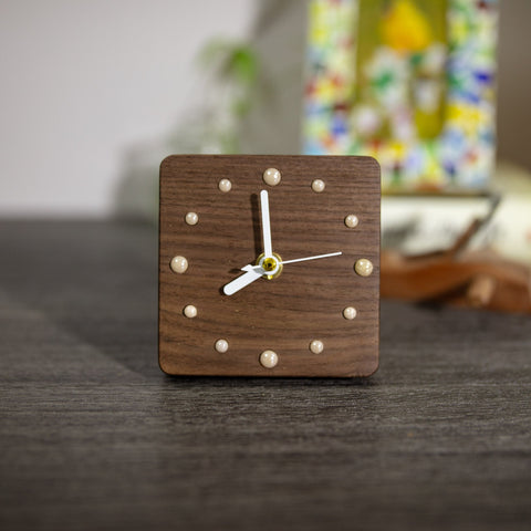 Handcrafted Black Walnut Wood Table Clock - Eco-Friendly Modern Home Decor - Minimalist & Countryside Style Timepiece - Perfect Gift Idea-artworkcanvas