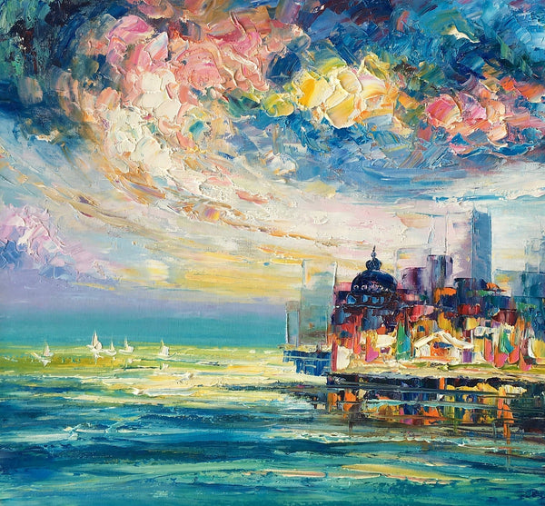 Original Landscape Paintings, Cityscape Painting, Custom Large Canvas Paintings, Modern Paintings on Canvas