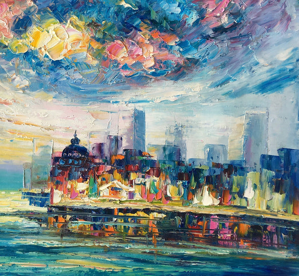 Original Landscape Paintings, Cityscape Painting, Custom Large Canvas Paintings, Modern Paintings on Canvas-artworkcanvas