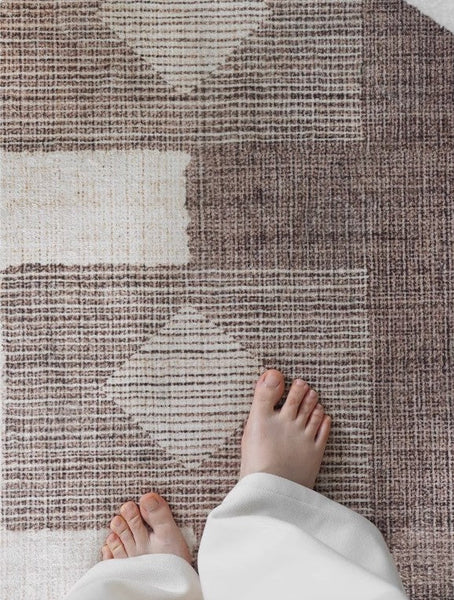 Abstract Modern Rugs for Living Room, Contemporary Modern Rugs Next to Bed, Modern Rugs under Dining Room Table, Mid Century Geometric Carpets-artworkcanvas