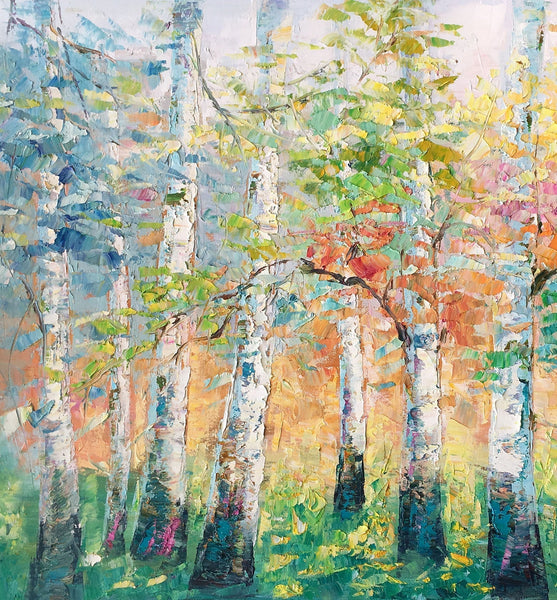 Landscape Canvas Painting, Spring Tree Painting, Landscape Painting for Bedroom, Impasto Paintings, Canvas Painting for Sale
