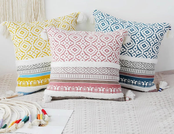Geometric Modern Sofa Pillows for Bedroom, Square Pillows for Couch, Modern Decorative Pillow for Interior Design, Contemporary Decorative Pillow Covers-artworkcanvas
