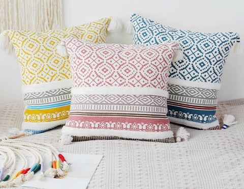 Geometric Modern Sofa Pillows for Bedroom, Square Pillows for Couch, Modern Decorative Pillow for Interior Design, Contemporary Decorative Pillow Covers-artworkcanvas