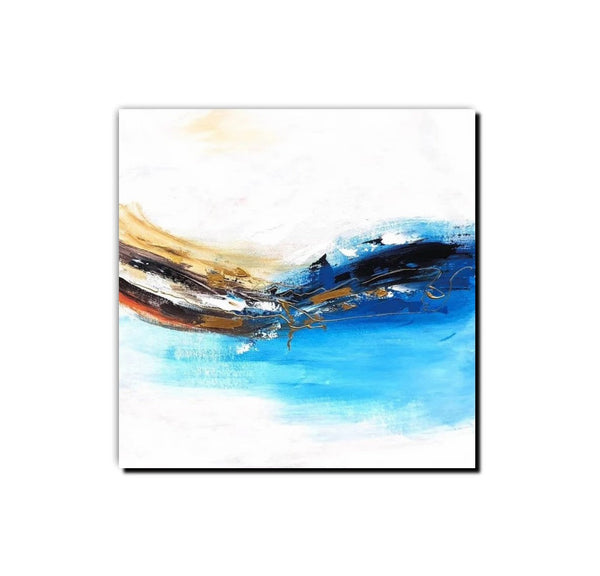 Simple Abstract Paintings, Bedroom Modern Paintings, Modern Contemporary Art, Acrylic Painting on Canvas, Blue Canvas Painting-artworkcanvas