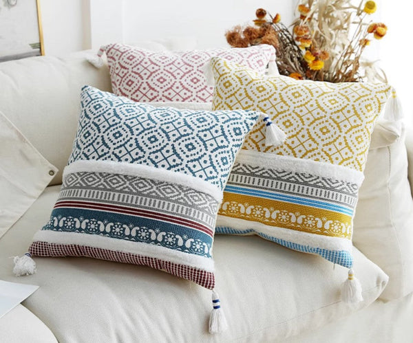 Geometric Modern Sofa Pillows for Bedroom, Square Pillows for Couch, Modern Decorative Pillow for Interior Design, Contemporary Decorative Pillow Covers-artworkcanvas