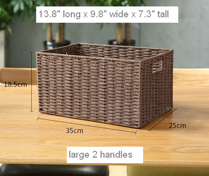 Large Woven Straw Storage Basket, Storage Basket for Bedroom, Rectangle Storage Basket, Picnic Storage Basket, Storage Basket for Toys-artworkcanvas