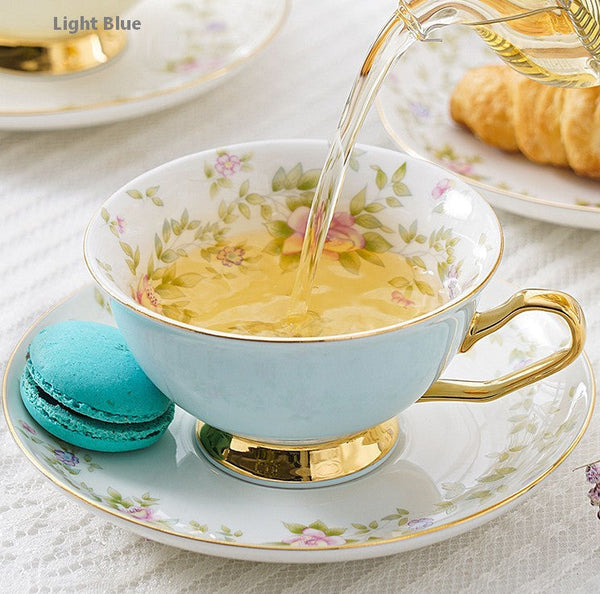 Elegant Ceramic Coffee Cups, Beautiful British Tea Cups, Unique Traditional Afternoon Tea Cup and Saucer in Gift Box, Royal Porcelain Tea Cup Set-artworkcanvas