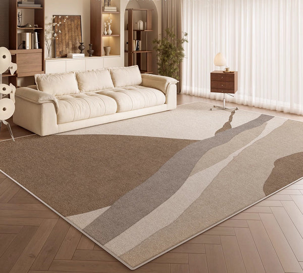Elegant Modern Area Rugs under Sofa, Dining Room Floor Rugs, Abstract Contemporary Rugs for Bedroom, Mid Century Area Rugs for Living Room-artworkcanvas