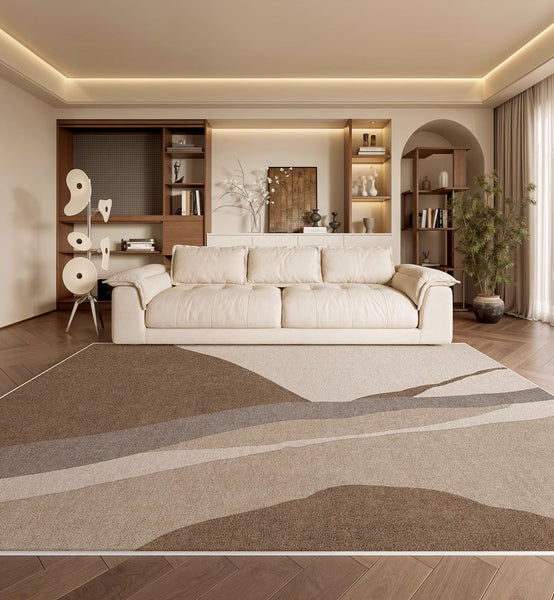 Elegant Modern Area Rugs under Sofa, Dining Room Floor Rugs, Abstract Contemporary Rugs for Bedroom, Mid Century Area Rugs for Living Room-artworkcanvas