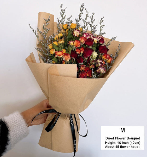 Red Yellow Purple Dried Rose Floral, Dried Rose Flower Bouquet, A Bouquet of Dried Rose Flowers, Natural Dried Rose Flower Bunches, A Bunch Dried Rose Flowers-artworkcanvas