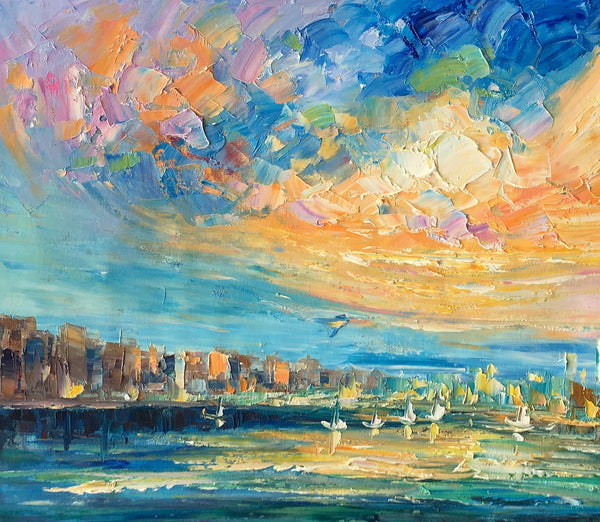 Abstract Cityscape Art, Abstract Canvas Art, Impasto Artwork, Canvas Painting, Custom Extra Large Painting