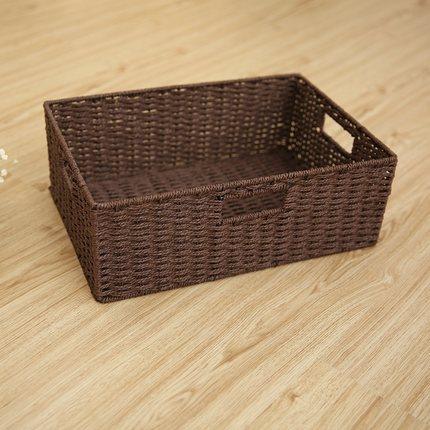 Woven Straw basket, Storage Basket, Rectangle Basket, Picnic Basket-artworkcanvas