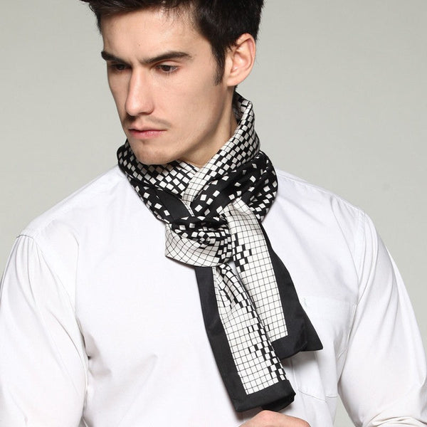 High Quality Silk Necktie, Business Silk Scarf Men, Long Men Silk Scarf, Silk Scarf For Suit, British Style Long Scarf, Luxury Silk Neck Scarf, Mens Spring Autumn Scarf, Formal Wear Silk Scarf-artworkcanvas