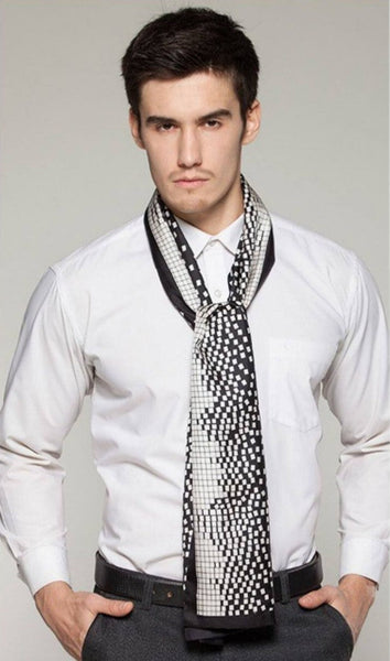 High Quality Silk Necktie, Business Silk Scarf Men, Long Men Silk Scarf, Silk Scarf For Suit, British Style Long Scarf, Luxury Silk Neck Scarf, Mens Spring Autumn Scarf, Formal Wear Silk Scarf-artworkcanvas