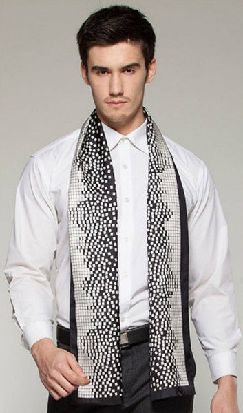High Quality Silk Necktie, Business Silk Scarf Men, Long Men Silk Scarf, Silk Scarf For Suit, British Style Long Scarf, Luxury Silk Neck Scarf, Mens Spring Autumn Scarf, Formal Wear Silk Scarf-artworkcanvas