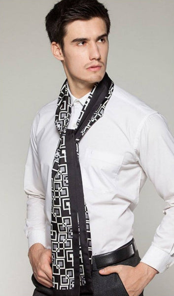 Silk Scarf For Suit, High Quality Silk Necktie, British Style Long Scarf, Business Silk Scarf Men, Long Silk Scarf for Men, Luxury Silk Neck Scarf, Mens Spring Autumn Scarf, Formal Wear Silk Scarf-artworkcanvas