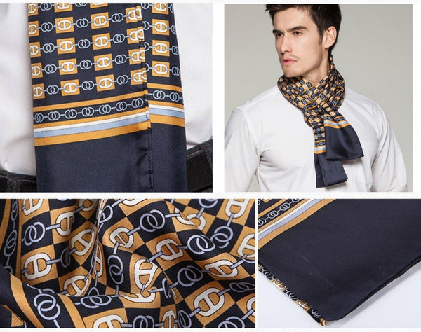 Formal Wear Silk Scarf, Mens Thin Silk Scarf, Mens Spring Autumn Scarf, Business Silk Scarf Men, Silk Scarf For Suit, British Style Long Scarf, Luxury Silk Neck Scarf-artworkcanvas