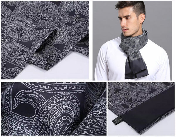 Formal Wear Silk Scarf, Silk Ascot For Men, Lightweight Silk Scarf Men, Silk Neckerchief For Business, Mens Dress Silk Scarf, Elegant Silk Scarf Mens, Skinny Silk Scarf Men-artworkcanvas