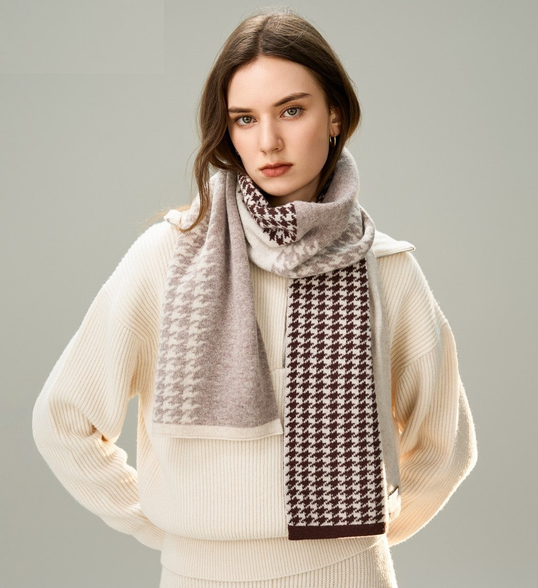 Winter Scarf, Soft Cashmere Scarf for Women, Casual Scarf for Women, Cold Weather Scarf, Fashion Designer Scarf, Modern Wool Scarf for Women-artworkcanvas