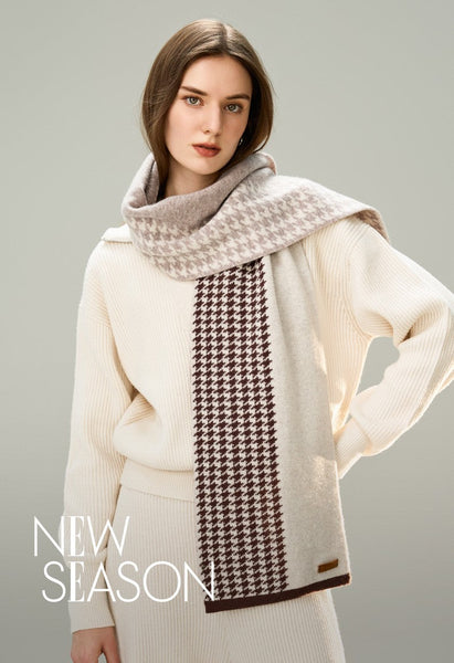 Winter Scarf, Soft Cashmere Scarf for Women, Casual Scarf for Women, Cold Weather Scarf, Fashion Designer Scarf, Modern Wool Scarf for Women-artworkcanvas