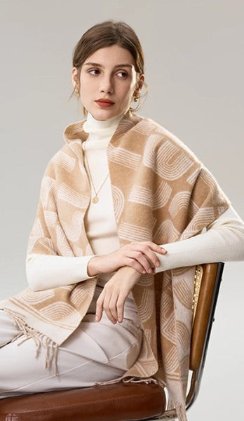 Elegant Scarf, Holiday Women Scarf, Cold Weather Scarf, Fashion Designer Scarf, Modern Wool Scarf, Warm Winter Scarf, Soft Cashmere Scarf for Women-artworkcanvas