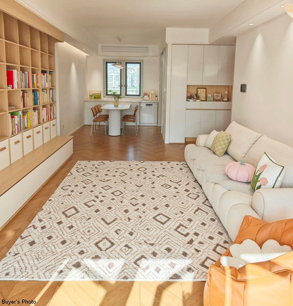 Contemporary Area Rugs for Bedroom, Geometric Modern Rugs for Dining Room, Dining Room Floor Carpets, Mid Century Modern Living Room Rugs-artworkcanvas