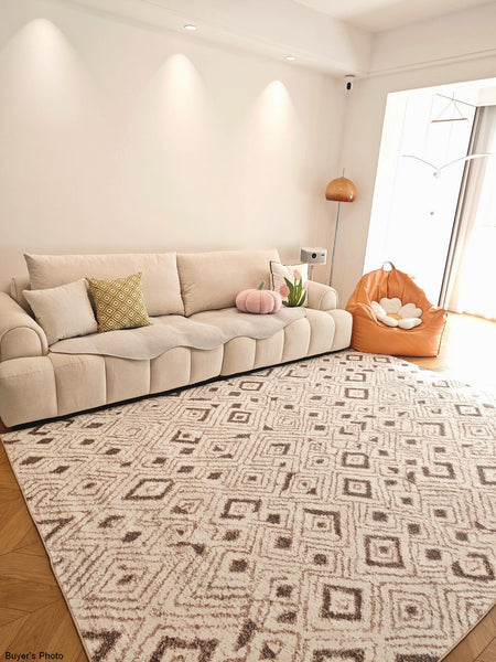 Contemporary Area Rugs for Bedroom, Geometric Modern Rugs for Dining Room, Dining Room Floor Carpets, Mid Century Modern Living Room Rugs-artworkcanvas