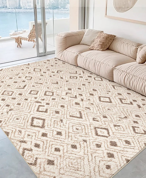 Contemporary Area Rugs for Bedroom, Geometric Modern Rugs for Dining Room, Dining Room Floor Carpets, Mid Century Modern Living Room Rugs-artworkcanvas