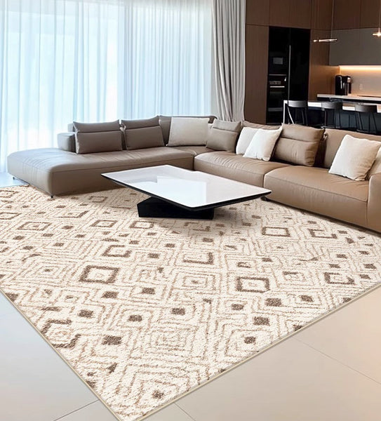 Contemporary Area Rugs for Bedroom, Geometric Modern Rugs for Dining Room, Dining Room Floor Carpets, Mid Century Modern Living Room Rugs-artworkcanvas