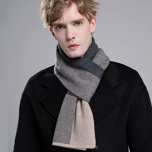 Men's Winter Scarf, Formal Men Scarf Styles, Thick Wool Scarf for Men, Modern Casual Scarf Men, Men's Wool Scarf Winter, Business Wool Scarf for Gentleman