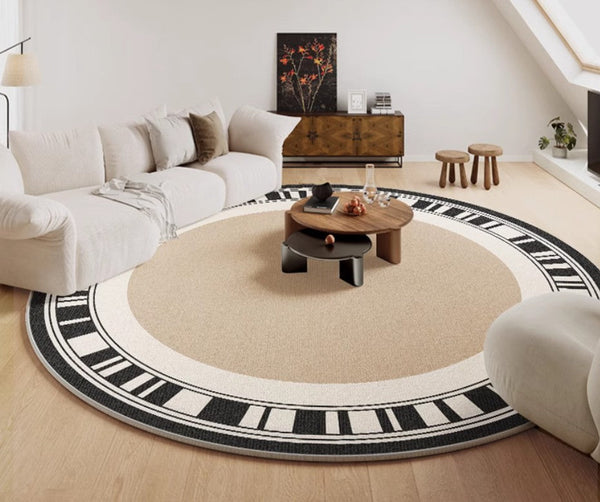 Modern Rug Ideas for Living Room, Contemporary Round Rugs, Bedroom Modern Round Rugs, Circular Modern Rugs under Dining Room Table-artworkcanvas