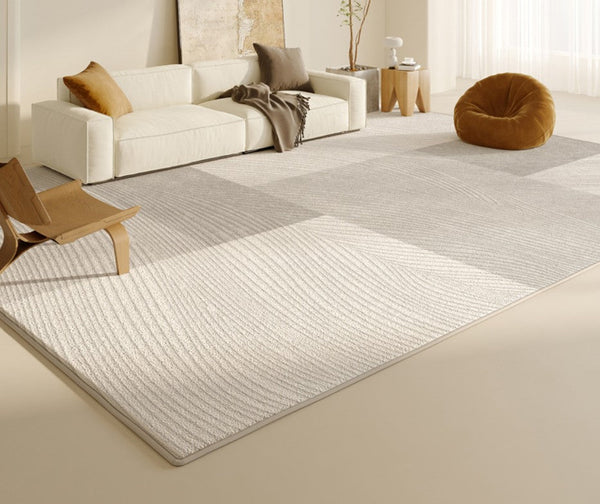 Abstract Modern Rugs for Living Room, Modern Rugs under Dining Room Table, Contemporary Modern Rugs Next to Bed, Simple Grey Geometric Carpets for Sale-artworkcanvas