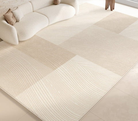 Bedroom Modern Rugs, Large Modern Rugs for Living Room, Dining Room Geometric Modern Rugs, Cream Color Contemporary Modern Rugs for Office-artworkcanvas