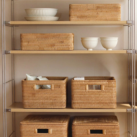 Storage Basket with Lid, Storage Baskets for Toys, Rectangular Storage Basket for Shelves, Storage Baskets for Bathroom, Storage Baskets for Clothes-artworkcanvas