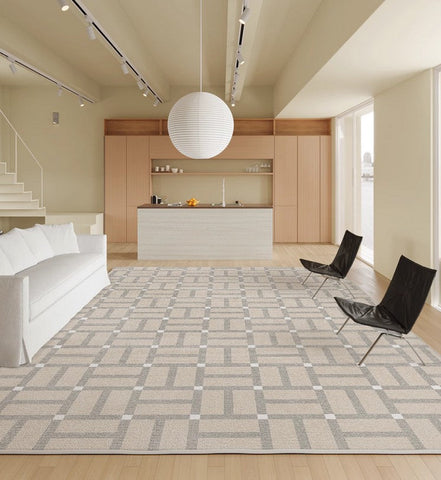 Modern Soft Rugs under Dining Room Table, Geometric Contemporary Modern Rugs Next to Bed, Abstract Area Rugs for Living Room, Modern Carpets for Office-artworkcanvas