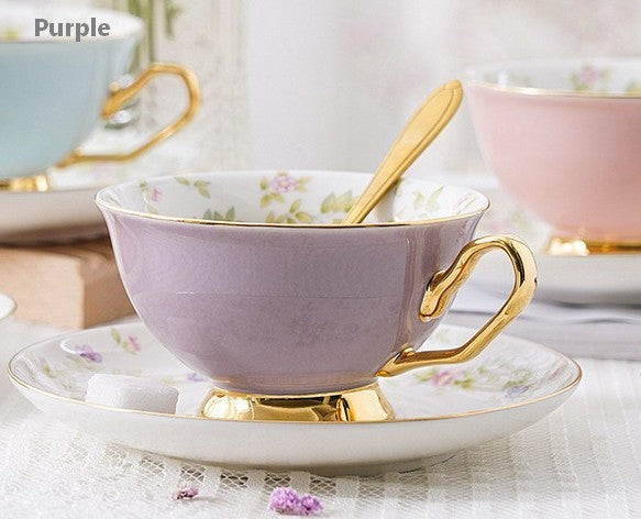 Elegant Ceramic Coffee Cups, Beautiful British Tea Cups, Unique Afternoon Tea Cups and Saucers in Gift Box, Royal Bone China Porcelain Tea Cup Set-artworkcanvas