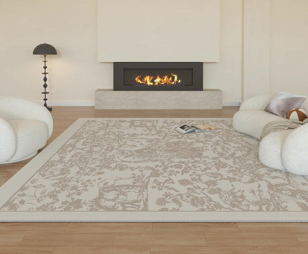 Thick Soft Rugs under Coffee Table, Contemporary Modern Rugs for Living Room, French Style Modern Rugs for Interior Design, Modern Rugs for Dining Room-artworkcanvas