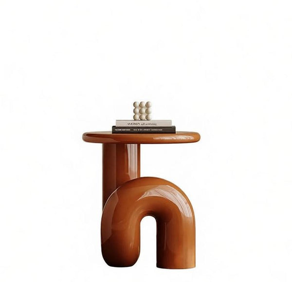 Contemporary Round Side Table, Minimalist Modern Occasional Table, Unique Small End Table, Portable Casual Side Table, Low Profile Sofa Table, Creative Coffee Table, Lightweight Indoor Outdoor Table, Contemporary Side Table-artworkcanvas