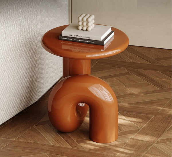 Unique Small End Table, Contemporary Round Side Table, Minimalist Modern Occasional Table, Portable Casual Side Table, Low Profile Sofa Table, Creative Coffee Table, Lightweight Indoor Outdoor Table, Contemporary Side Table-artworkcanvas