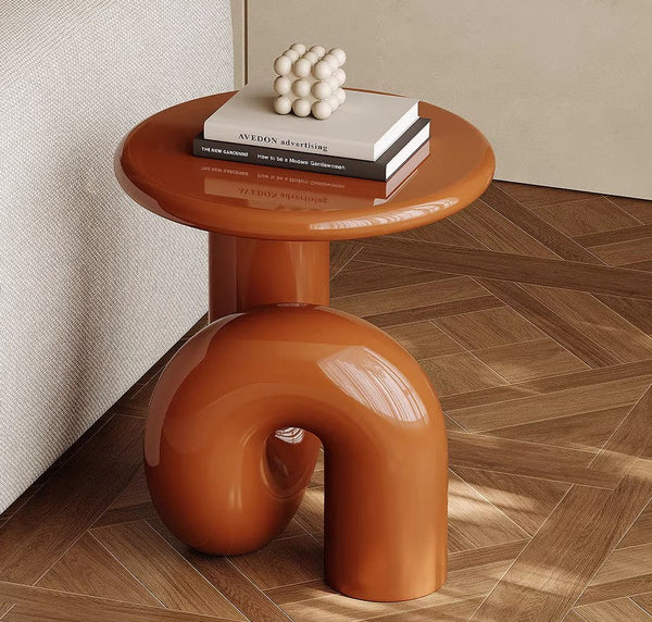 Unique Small End Table, Contemporary Round Side Table, Minimalist Modern Occasional Table, Portable Casual Side Table, Low Profile Sofa Table, Creative Coffee Table, Lightweight Indoor Outdoor Table, Contemporary Side Table-artworkcanvas