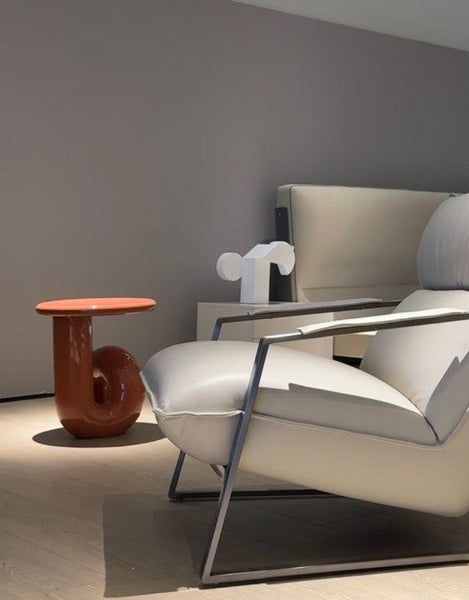 Unique Small End Table, Contemporary Round Side Table, Minimalist Modern Occasional Table, Portable Casual Side Table, Low Profile Sofa Table, Creative Coffee Table, Lightweight Indoor Outdoor Table, Contemporary Side Table-artworkcanvas