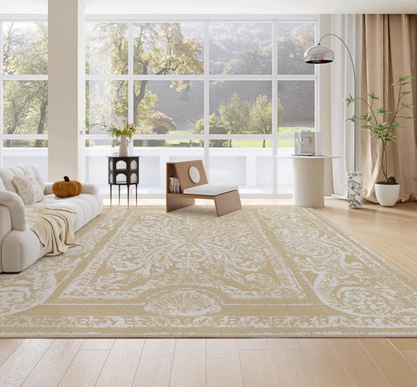 Thick French Style Modern Rugs for Dining Room, Living Room Contemporary Modern Rugs, Mid Century Modern Rugs for Interior Design, Soft Rugs under Coffee Table-artworkcanvas